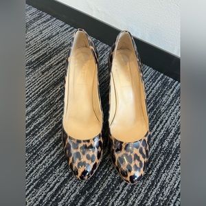 J Crew leopard print wedges
